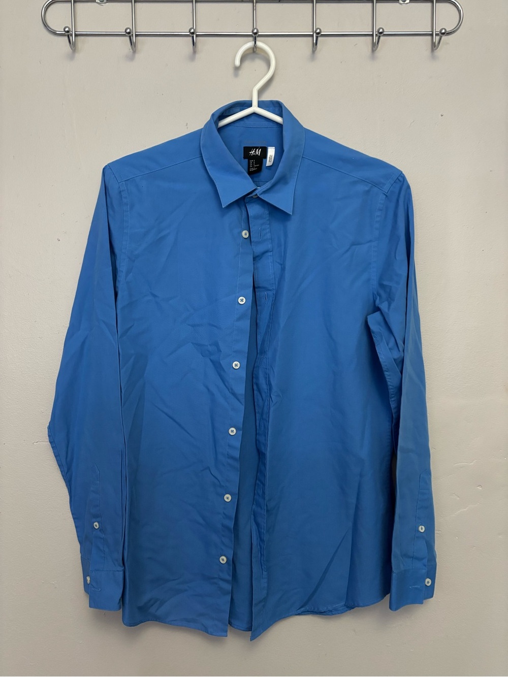 H&M Men’s Royal Blue Button-Up Dress Shirt